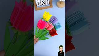 DIY Papers create flowers 🌹kids children education learning fun amazing creative [upl. by Iniffit]