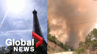 Europe heat wave Spain and France swelter as Portugal battles wildfires [upl. by Ahsram]