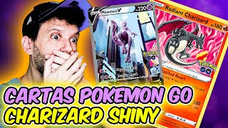 NOVA COLEÇÃO POKEMON GO CHARIZARD SHINY E MEWTWO PREMIUM  CAPITÃO HUNTER CARTAS POKEMON TCG [upl. by Dorena192]