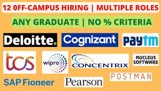 12 OffCampus  Any Graduate  No  Criteria  Multiple roles  Mass Hiring [upl. by Aterg]