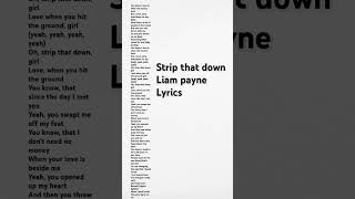 Strip that down Liam Payne lyrics [upl. by Saidel998]