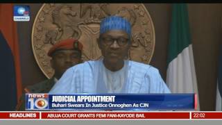 Judicial Appointment Buhari Swears In Justice AS CJN [upl. by Enomad]