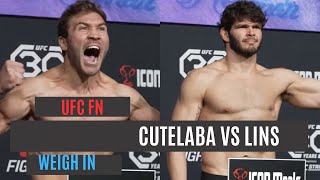 UFC weigh in  Ion Cutelaba vs Philipe Lins [upl. by Annahsor]