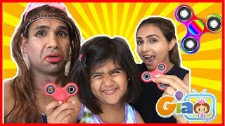 Magic Fidget Spinner Funny 4 Year Kid Hypnotized Daddy Dressed And Makeup [upl. by Yerg]