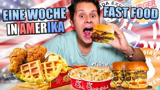 Eine WOCHE nur FAST FOOD IN AMERIKA ESSEN😲🌭AUF KEINEN FALL NACHMACHEN❌  SELBSTEXPERIMENT😫 [upl. by Stclair641]