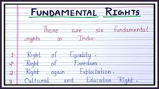 Fundamental RightsFundamental Rights namesTypes of fundamental rights [upl. by Anevad395]