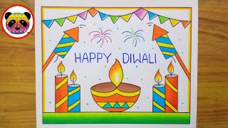 Diwali Drawing  Happy Diwali Drawing  Diwali Festival Drawing  Diwali Diya Drawing Easy  Diwali [upl. by River844]