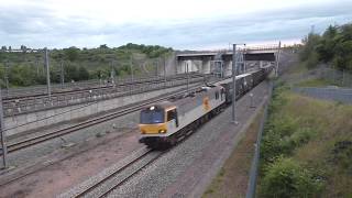 HD Class 92s hauling freight train on High Speed 1  8617 [upl. by Ydennek]