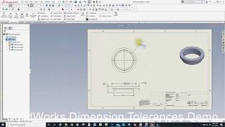 SolidWorks Dimension Tolerances Demo [upl. by Essirehs]