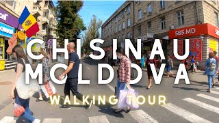 Chisinau Moldova Virtual Walking City Tour 4K 26 min [upl. by Ynnavoeg550]