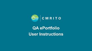 QA ePortfolio User Instructions [upl. by Wolbrom]