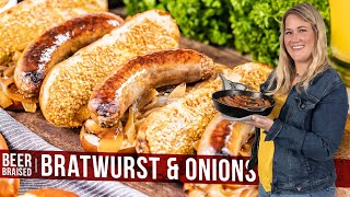 Beer Braised Bratwurst and Onions [upl. by Oryaj622]