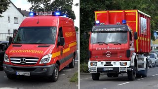 Betriebsfeuerwehr Leo Robertz Herzogenrath und Feuerwehr Eschweiler auf Einsatzfahrt zu CBRNEinsatz [upl. by Alaehs]