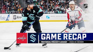 Capitals  Kraken 314  NHL Highlights 2024 [upl. by Carrelli]