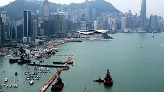 Hong Kong panoramic view from the top of the Harbour Grand Hotel [upl. by Lesnah]