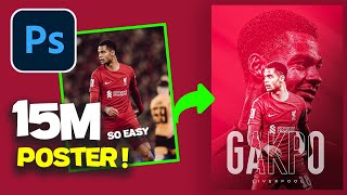 Photoshop Tutorial  Football Poster Design  Gakpo Liverpool  Simple Design [upl. by Fulvi]