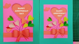 happy wedding 🎈 anniversary day 🎉 paper card for anniversary card making diy craft artandcraft [upl. by Arinaj566]