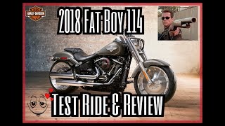 2018 FAT BOY 114 TEST RIDE amp REVIEW [upl. by Nolava]