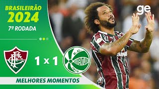 FLUMINENSE 1 X 1 JUVENTUDE  MELHORES MOMENTOS  7ª RODADA BRASILEIRÃO 2024  geglobo [upl. by Annairam557]