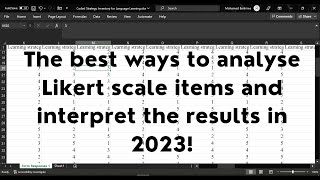 The best way to analyze LIKERT SCALE and INTERPRET the results [upl. by Alios675]