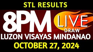 Stl Result Today 800 pm draw October 27 2024 Sunday Luzon Visayas and Mindanao Area Live [upl. by Yregerg]