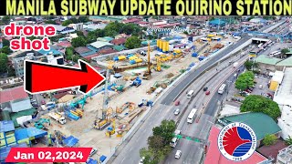 METRO MANILA SUBWAY UPDATE QUIRINO STATIONJan 022024build3xbuild better more [upl. by Elleirua]