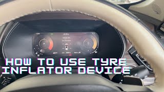 How to use tyre INFLATOR KIT  Tyre Inflator Device  New Safari  Tyre Pressure Monitoring System [upl. by Oilut]