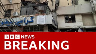 Explosion hits Beirut suburb as Israel says it has targeted Hezbollah commander  BBC News [upl. by Assirod]