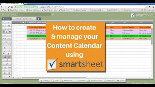 Using Smartsheet as a Content Calendar [upl. by Leeth570]