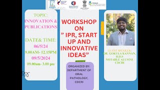 WORKSHOP ON COPYRIGHTSIPRSTARTUPs IIC CLAW CDCRI [upl. by Bevis]