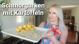 Vegan  Schmorgurken mit Kartoffeln  15 Minuten Gericht [upl. by Balbur]