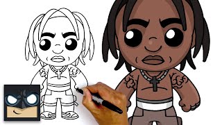 How to Draw Travis Scott  NEW FORTNITE SKIN [upl. by Liagibba]