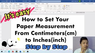 Tutorial How to Set Your Paper Size From Centimeters to Inches in Microsoft Word [upl. by Haidabo]