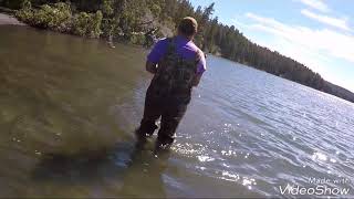 Yellowstone vacation day 1 catching cut throat trout in Yellowstone lake [upl. by Letha]