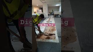 Replaced and re routing of floor box newmusic construction makinghole [upl. by Ramhaj454]