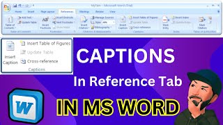 How to Use CAPTIONS IN Reference TAB IN MS WORD  Why do we use caption in Word [upl. by Egoreg]