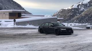 Audi RS6 Avant Drifting in the Snow in Lichtenstein [upl. by Cook]