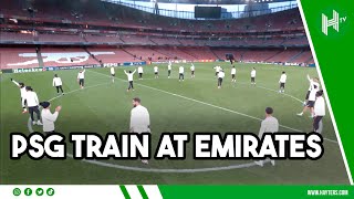 UCL nights at the EMIRATES PSG stars train ahead of Arsenal clash [upl. by Ona]