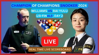 Mark Williams Vs Bai Yulu LIVE Score UPDATE 2024 Champion of Champions Snooker 18Finals [upl. by Luht]