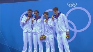 Mens 4 x 100m Freestyle Relay  France Gold  London 2012 Olympics [upl. by Aniwde]