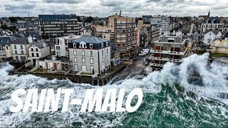 Grandes marées filmé en drone à SaintMalo  Bretagne  France [upl. by Catherine]