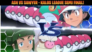 Ash vs Sawyer  Kalos League Semi Final Full Battle English Sub [upl. by Leffen]