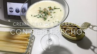 Crema tibia de espárragos con berberechos  Recetas Thermomix [upl. by Naujek]