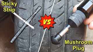 Tire Plug Strip Vs Mushroom Plug Puncture Repair Kits [upl. by Cianca83]