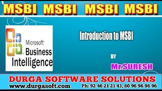 MSBI  Introduction to MSBI [upl. by Nived]