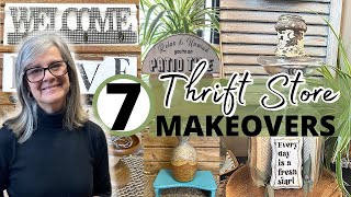 7 DIY UPCYCLED home decor MAKEOVERS  THRIFT STORE finds [upl. by Walliw]