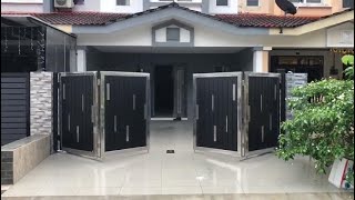 Stainless Steel Trackless Folding Gate with with AST 211TL Trackless System [upl. by Ellehc473]