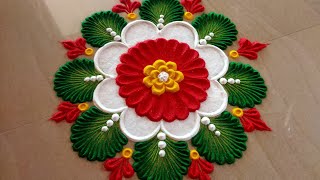 Simple rangoli designDiwali rangoli design Navaratri rangoli Rangoli designs [upl. by Ainafets37]