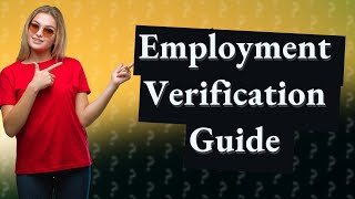 How do I verify my employment verification [upl. by Auhso]