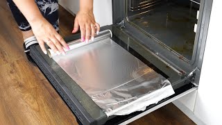 Wrap a dirty oven in foil After 2 hours all burns will disappear [upl. by Adnuhs611]